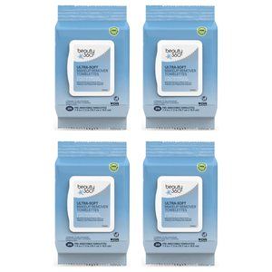 Total Qty (100) Ultra-Soft Makeup Remover Towelettes, 100% Plant-Based Fibers